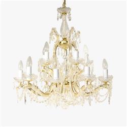 Marie Theresa 16 Light Two Tier Crystal Multi-Arm Fitting