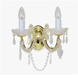 Marie Theresa Curved Ornate Crystal Double Wall Light