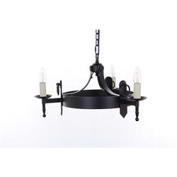 Mitre Matt Black Iron 3 Arm Pendant Fitting SMRR00163/MBLK