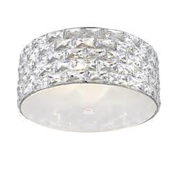 Aruba LED Chrome & Crystal 5 Light Flush Fitting LED2102/05/PL/CH