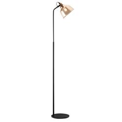 Ava Black And Tinted Glass Adjustable Industrial Floor Lamp 