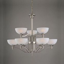 Texas Satin Nickel Nine Light Tiered Fitting PG00532/3+6