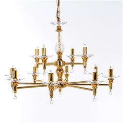 San Marino 3 Arm Adjustable K9 Crystal Ceiling Fitting