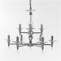 San Marino 3 Arm Adjustable K9 Crystal Ceiling Fitting