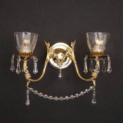 Livorno Crystal And Gold Double Wall Light STH03017/02/WB/G