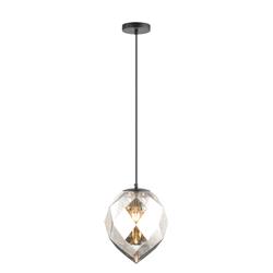 Zoe Glass And Black Geometric Single Pendant Fitting