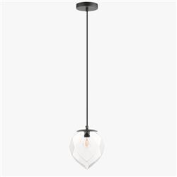 Zoe Glass And Black Geometric Single Pendant Fitting