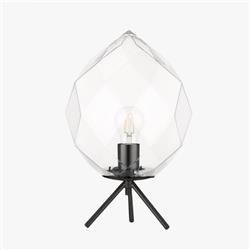 Zoe Geometric Glass And Matt Black Tripod Table Lamp