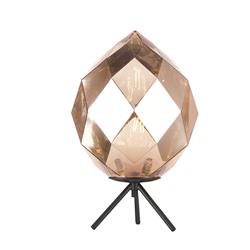 Zoe Geometric Glass And Matt Black Tripod Table Lamp