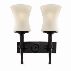 Cartwheel Black Wrought Iron Double Wall Light 0812-2BK