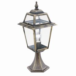 New Orleans IP44 Black Gold Pillar Post Light 1524