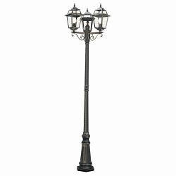 New Orleans Black Gold IP44 Triple Head Post Light 1528-3