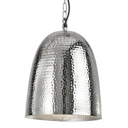 Shiny Nickel Bell Hammered Pendant Light 2093-35CC