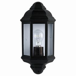 Maine Black Outdoor Half Lantern Wall Light 280BK