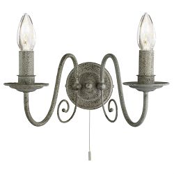 Greythorne Textured Grey Double Wall Light 3362-2GY