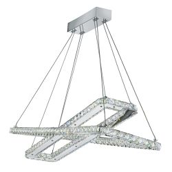 Clover Polished Chrome Double LED Pendant Ceiling Light 7123CC