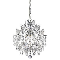 Harrietta Chrome Pendant Crystal Ceiling Light 7673-3CC