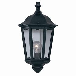 Alex Black IP44 Outdoor Wall Half Lantern 82505BK