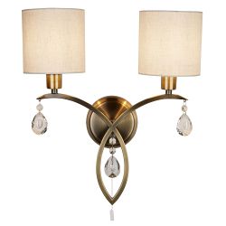 Alberto Antique Brass Double Wall light 1602-2AB