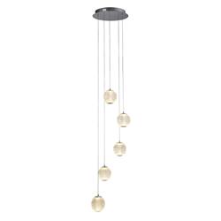 Allure LED Chrome & Clear Cluster Five Light Pendant 51481-5CC