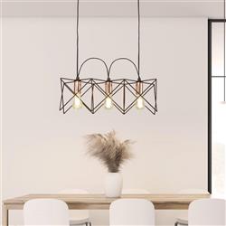 Anthea Black & Shiny Copper Three Light Pendant 8413-3BK