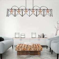 Anthea 6 Bar Pendant Black Copper Ceiling Pendant Light 8416-6BK