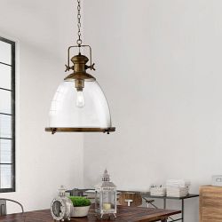 Industrial Antique Brass Large Pendant Light 6659