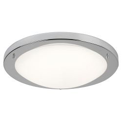 Geneva IP44 Bathroom LED Round Satin Silver Flush Ceiling Light 8703SS