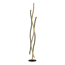 Bloom LED Black And Wood Effect Floor Lamp 32102-1BK