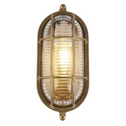 Bulkhead IP64 Outdoor Solid Brass Oval Wall Or Ceiling Light 20361PB