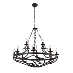 Cartwheel Black Twelve Light Pendant 8912-12BK