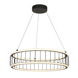 Circolo Large LED Black And White Cage Drum Pendant 54214-1BK