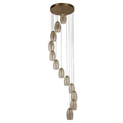 Cyclone LED Twelve Light Cluster Pendants