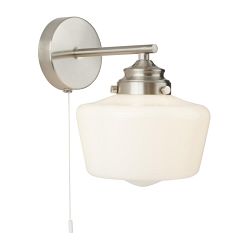 School House Satin Silver Switched Wall Light 8708-1SS