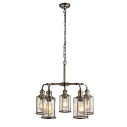 Pipes Antique Brass Multi-Arm 5 Light Pendant 1265-5AB