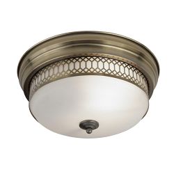 Edinburgh IP44 Antique Brass Bathroom Double Ceiling Light 4132-2AB