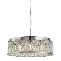 Elise Chrome Round Seven Light Crystal Ceiling Pendant 8337-7CC