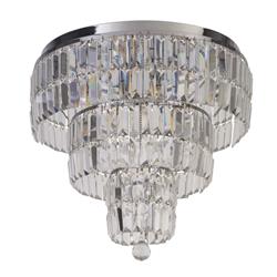 Empire IP44 Bathroom Flush 6 Light Chrome and Clear Crystal Fitting 61321-6CC