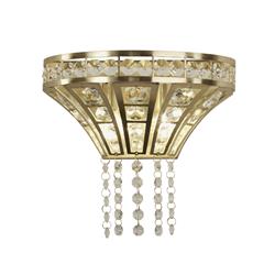 Gemma Satin Brass Two Light Crystal Wall Fitting 68510-2SB