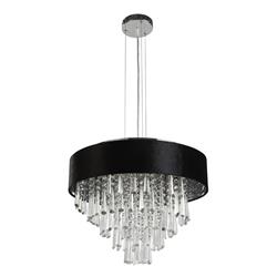 Glamour 5 Black And Crystal Pendant Or Semi-Flush 50818-5BK