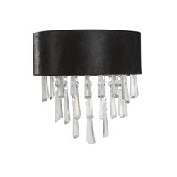 Glamour Black And Crystal 2 Light Wall Fitting 50818-2BK