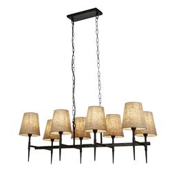 Gothic Hammered Black 8 Bar Pendant 30690-8BK