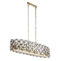 Iris Satin Brass And Crystal 6 Light Ceiling pendant 59811-6BSB