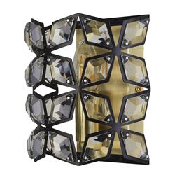 Iris Satin Brass And Crystal Single Wall Light 59811-1BSB