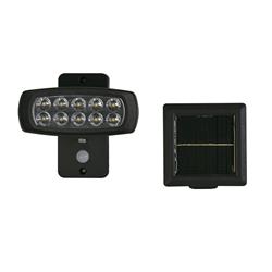 Irwin IP44 Outdoor LED Black Solar PIR Wall Light 67423BK-PIR