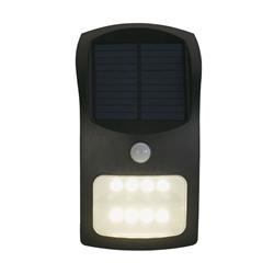 John IP44 Black And Frosted LED Outdoor Solar Wall Light 67420BK-PIR