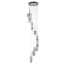 Linen Chrome Finished 9 Light Stairwell Cluster Pendant 1939-9CC