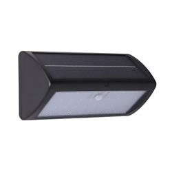 Lucas IP44 Black And Clear Outdoor PIR Solar Wall Light 67422BK-PIR