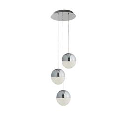 Marbles Polished Chrome LED Triple Cluster Pendant Light 5842-3CC