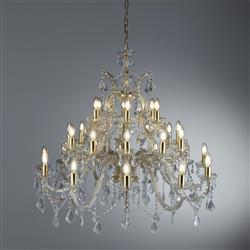 Marie Therese 30 Arm Brass And Clear Crystal Chandelier 1214-30